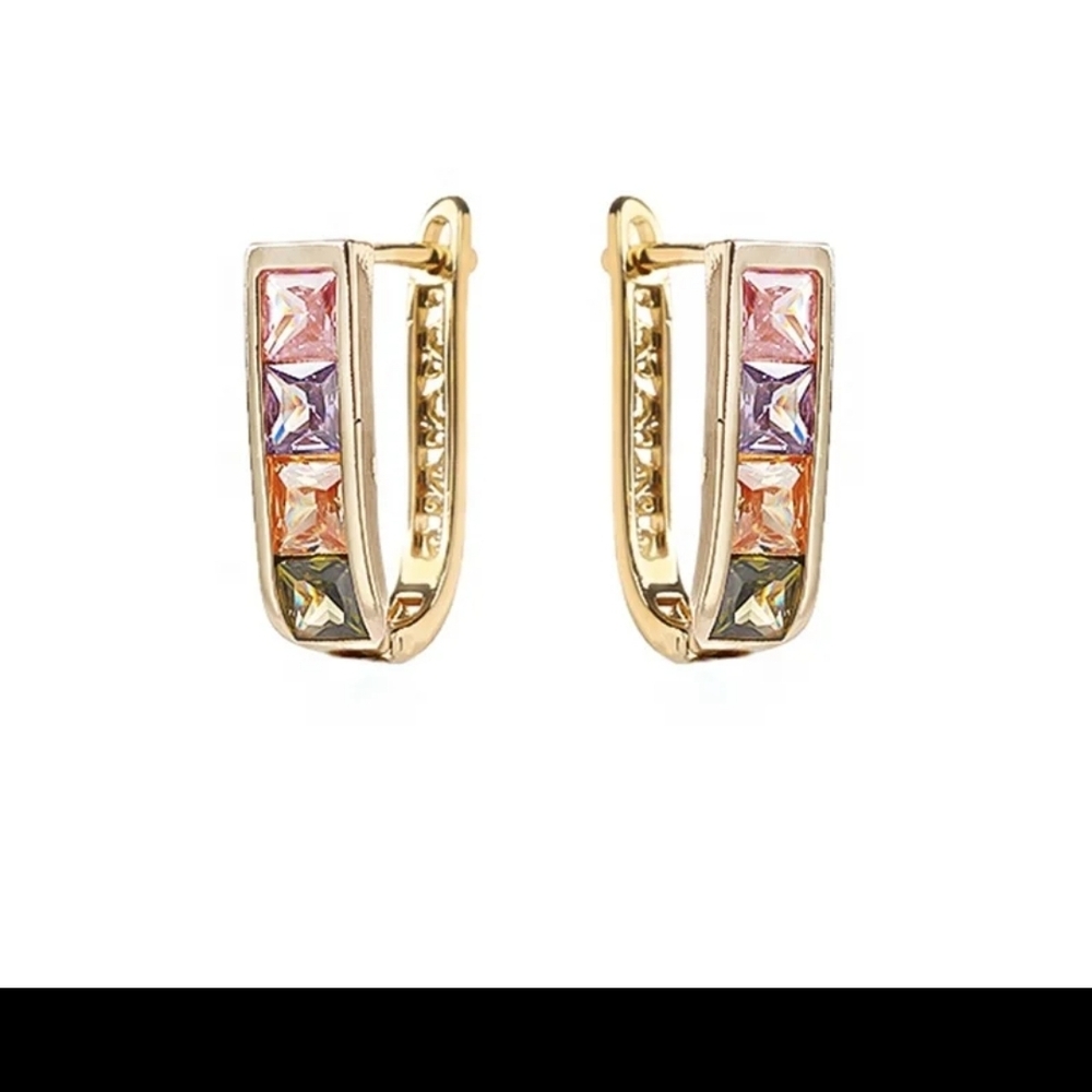 18k Gold Laminated Multi Color Earrings